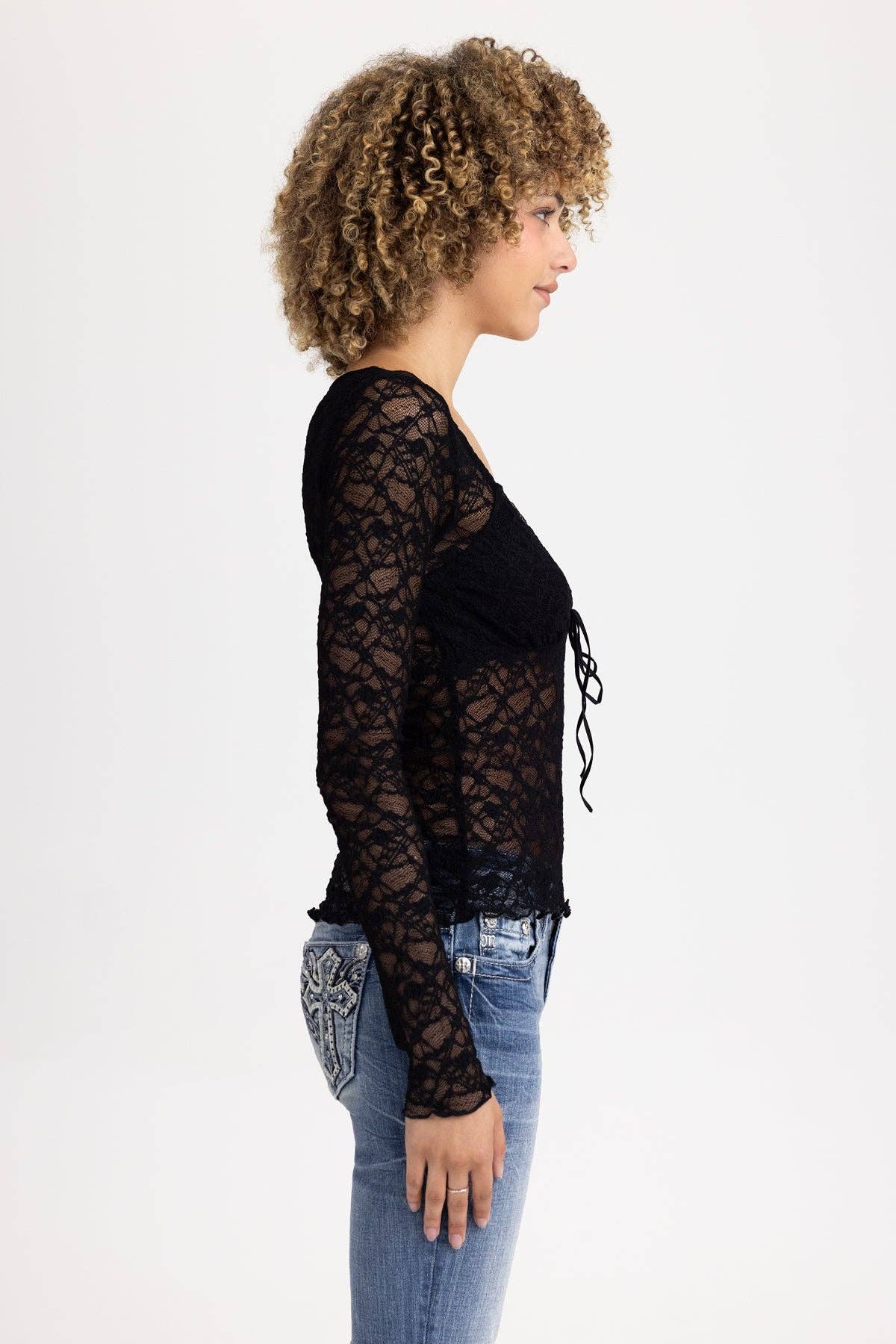 Aiko Sheer Lace Top