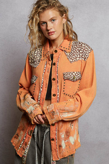 Studded & Splattered tangerine Shacked