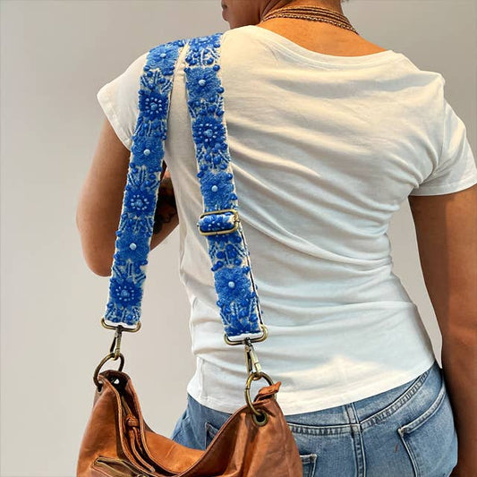 Forget-Me-Not Embroidered Adjustable Bag/Camera Strap