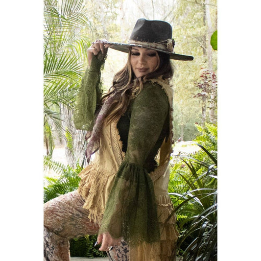 Garden Tea Lace Top - Olive
