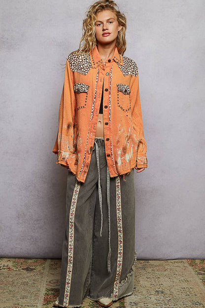 Studded & Splattered tangerine Shacked