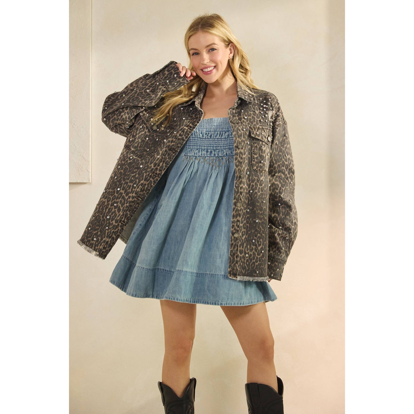 Rhinestone Denim Jacket