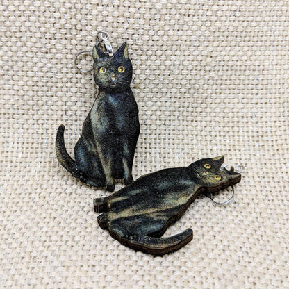 Black Cat Kitty Earrings