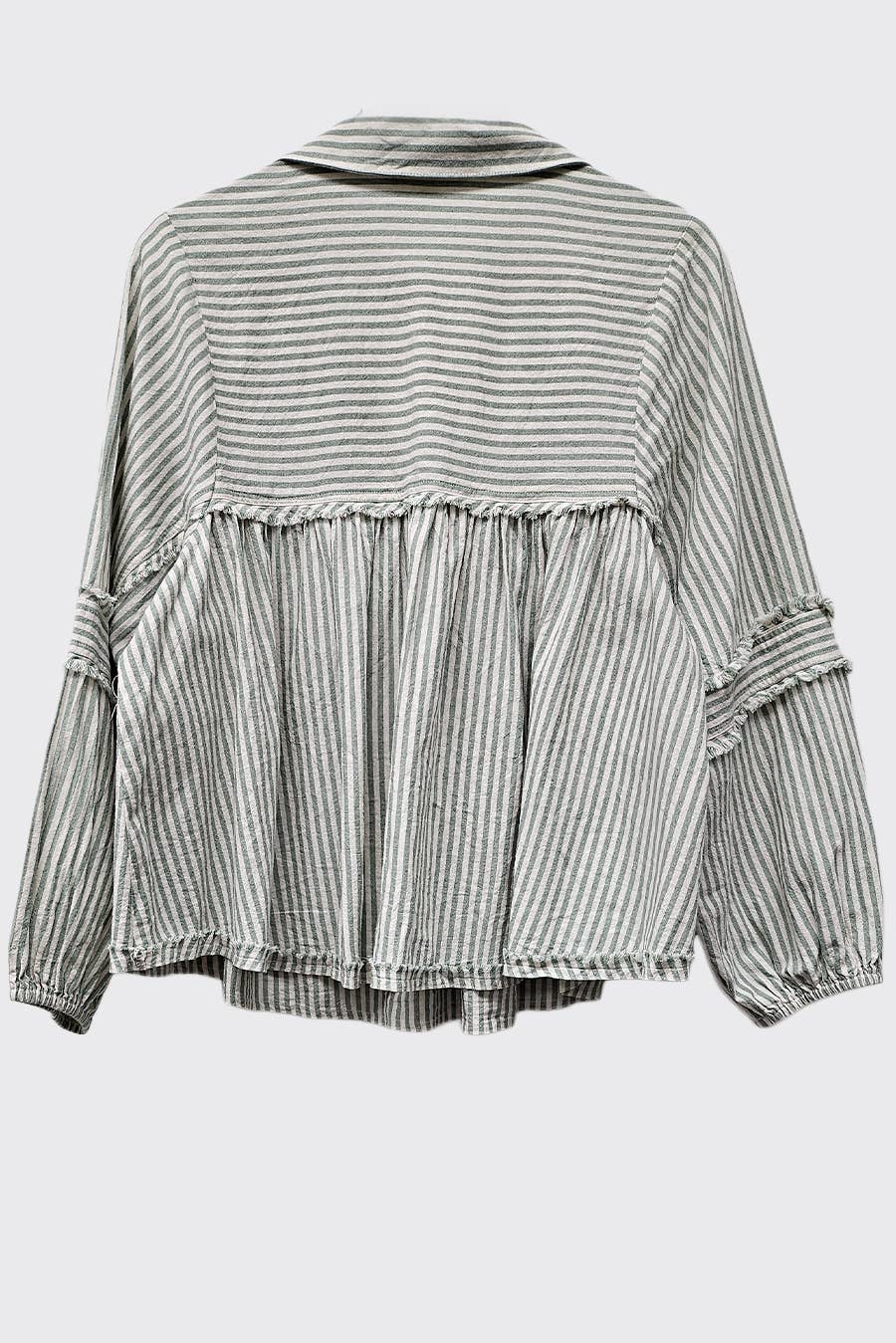 Striped Bubble Blouse Top