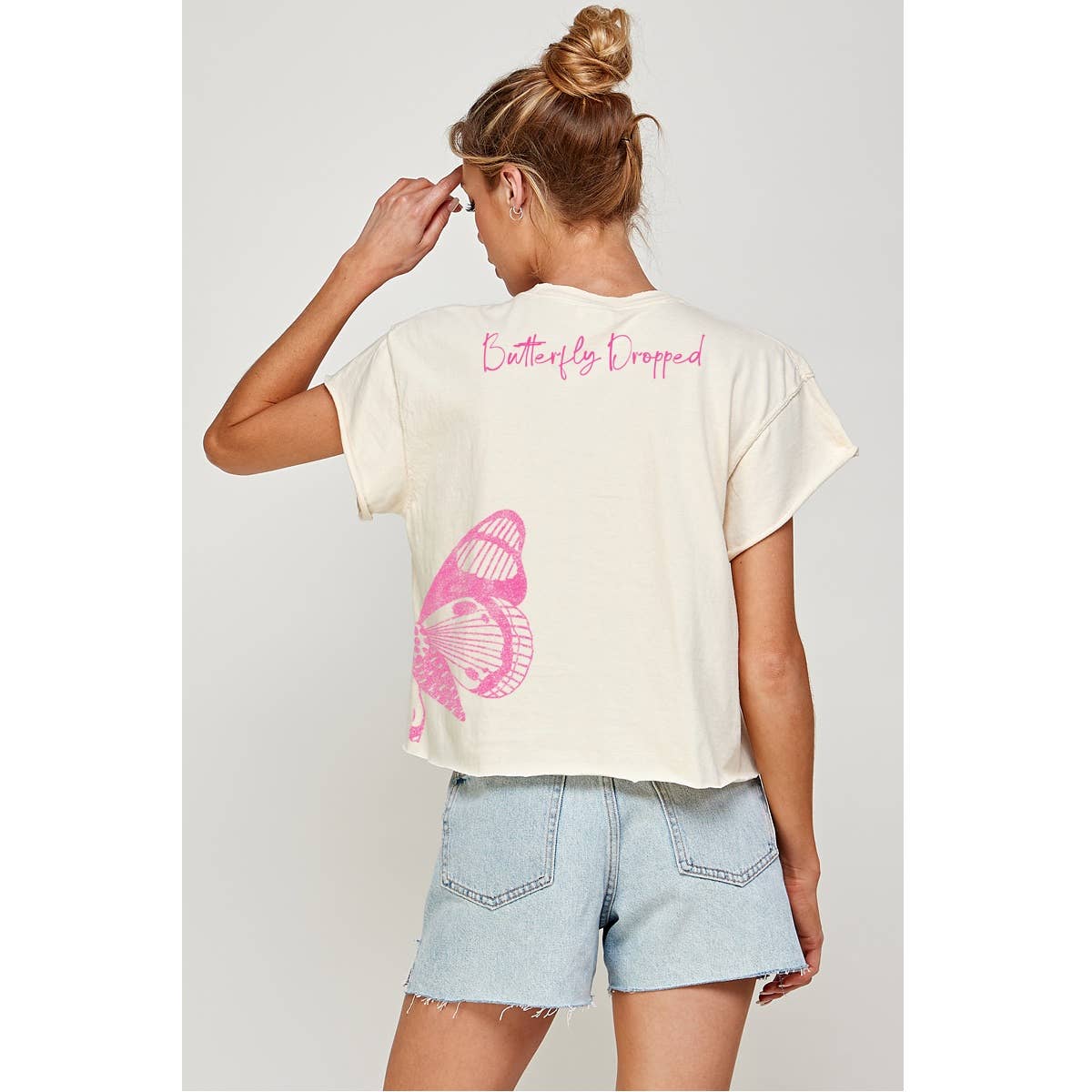 BUTTERFLY CROP TOP T-SHIRT