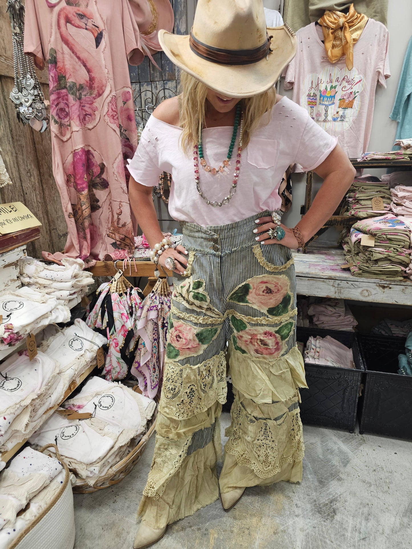 Rose railroad Ticking Pant