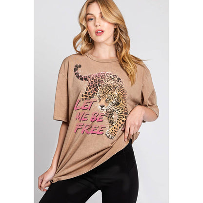 LET ME BE FREE OVERSIZED GRAPHIC TEE