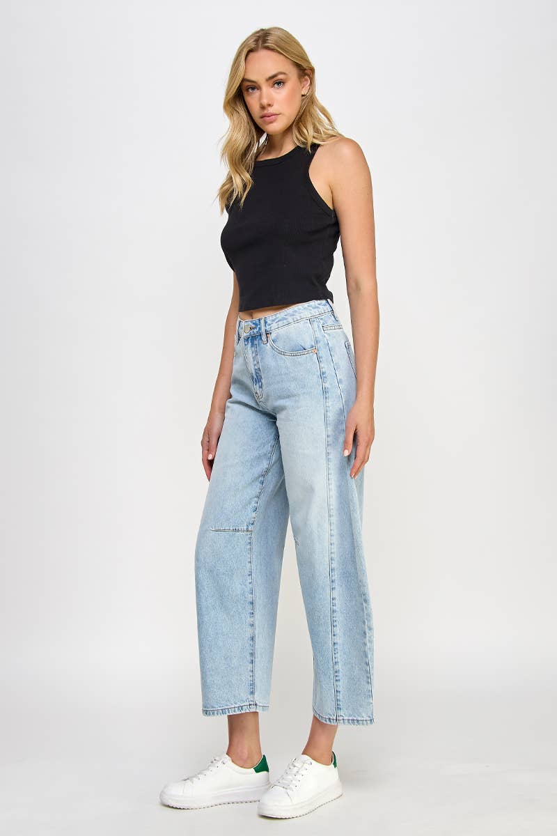 HIGH RISE BAGGY DENIM BARREL JEANS
