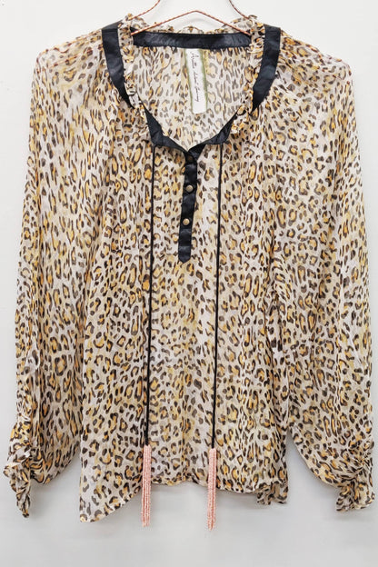 Sheer Cheetah Print Blouse