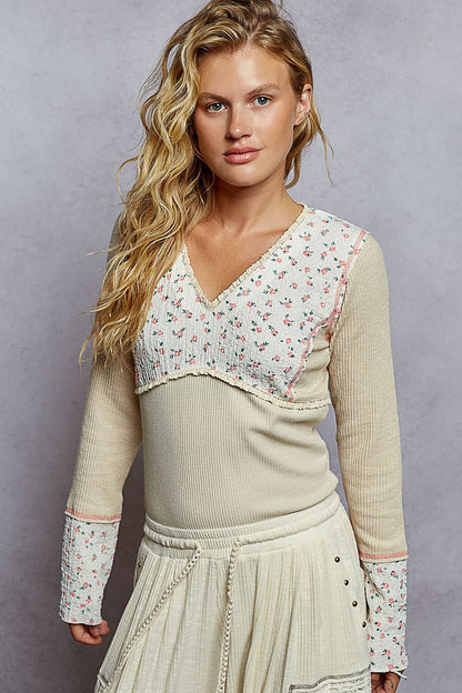 Floral Thermal Knit Top