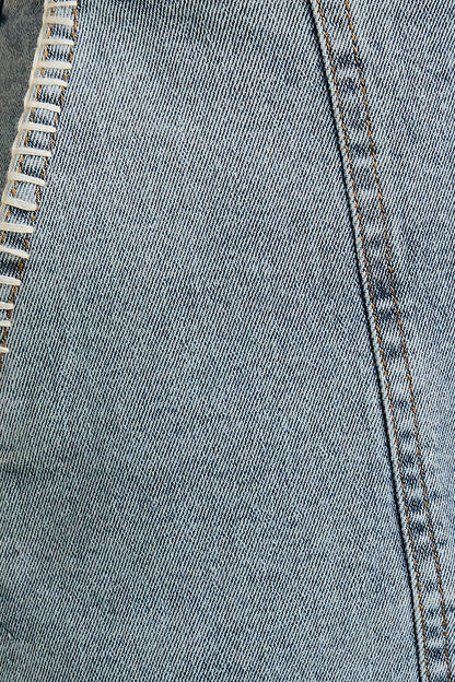 DENIM TOP WITH LOW WAIST DENIM SKIRT