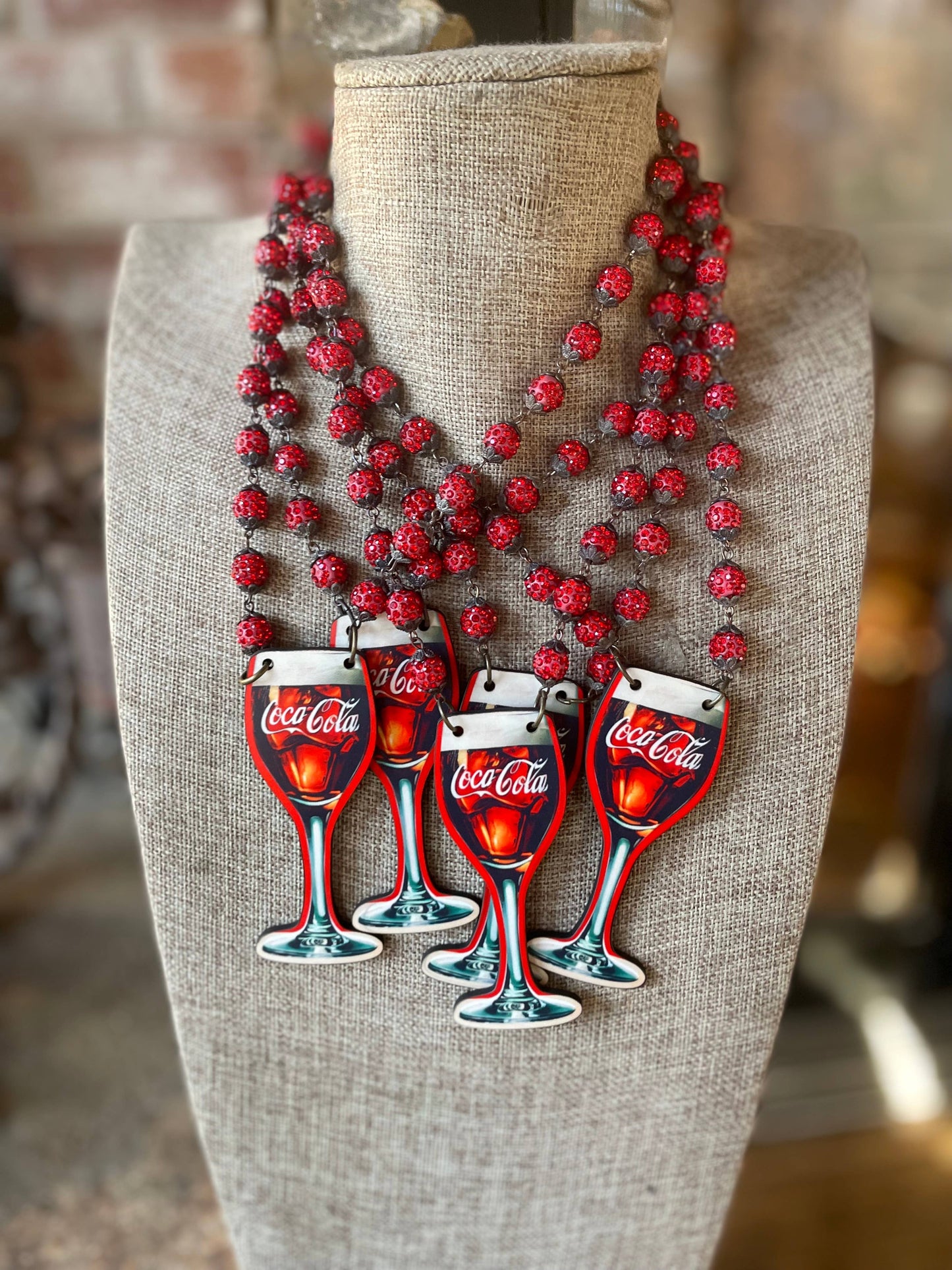 Coca-cola wine glass Necklace