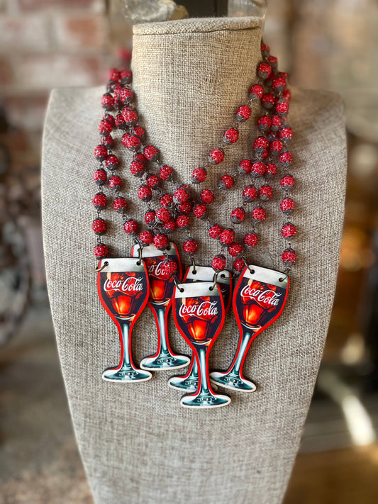 Coca-cola wine glass Necklace