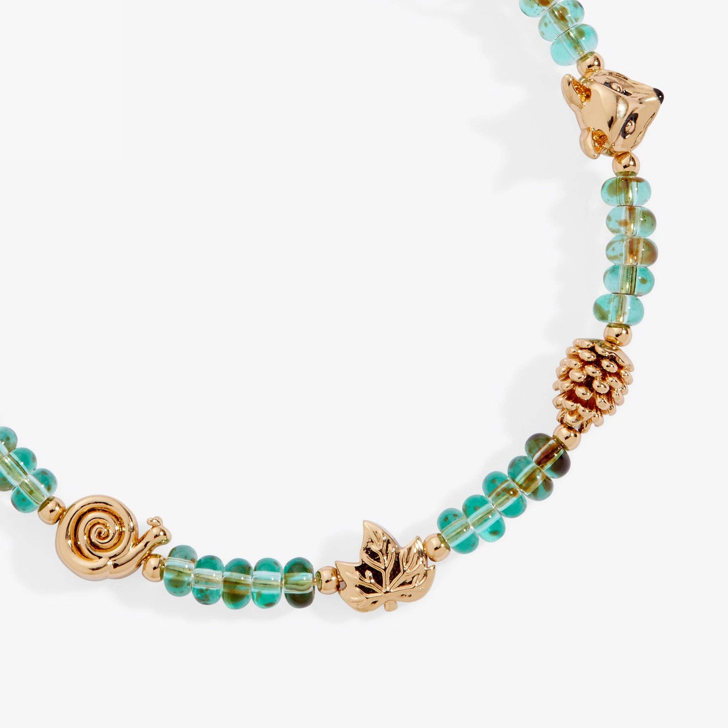 Woodland Green Glass Beaded Bangle