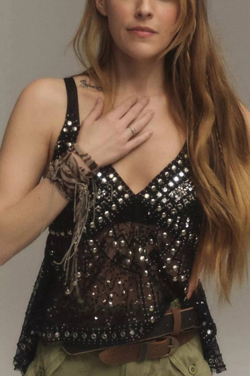 Sequin Embellished Camisole Top
