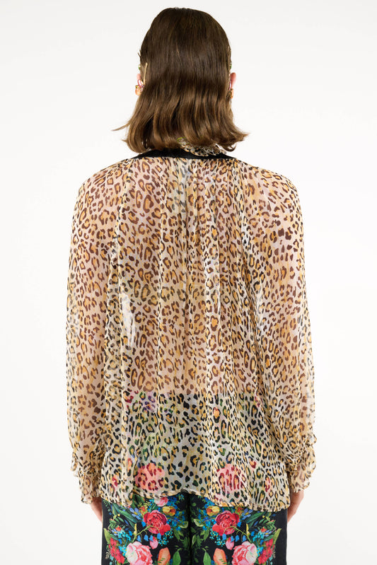 Sheer Cheetah Print Blouse