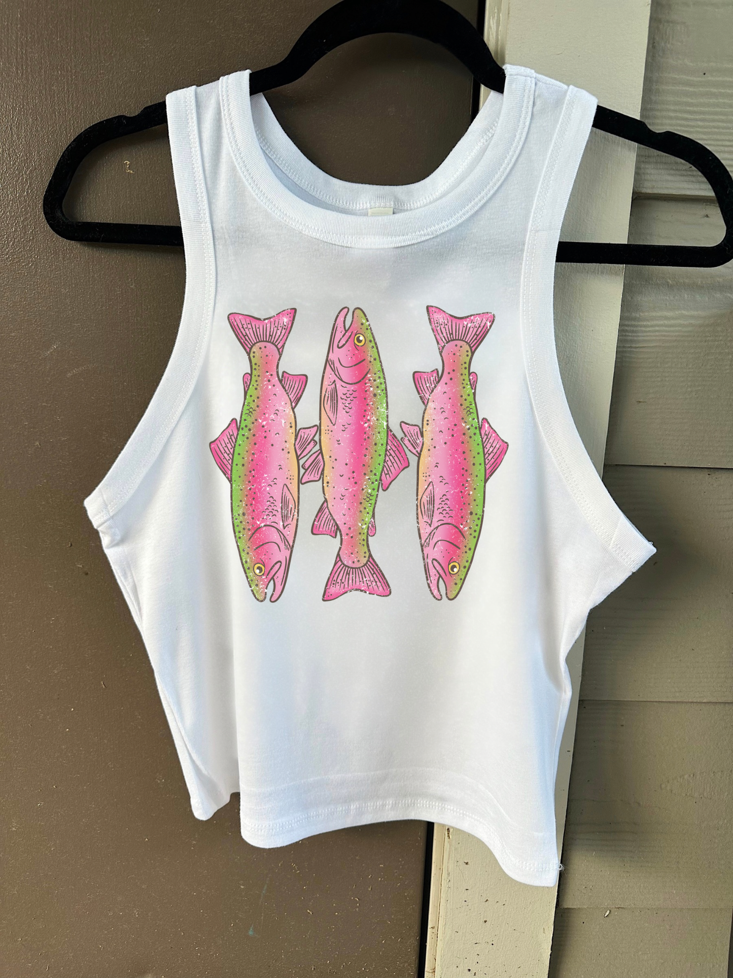 Pink Trout Cropped Tank