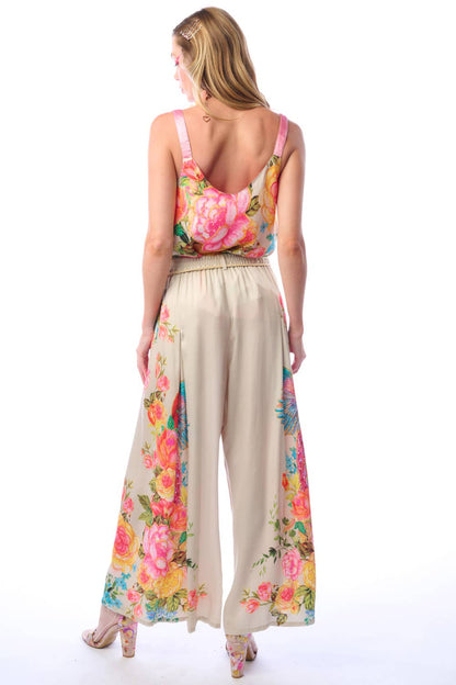 Earth Angels Pants | Wide Leg Pants | Peacock Print Pants