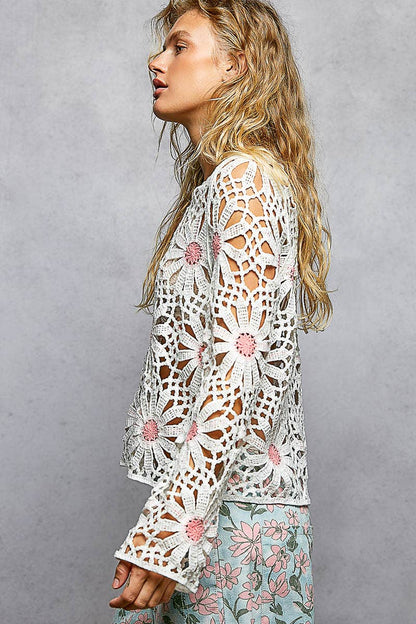 Daisy Mae Long Sleeve Crochet Top