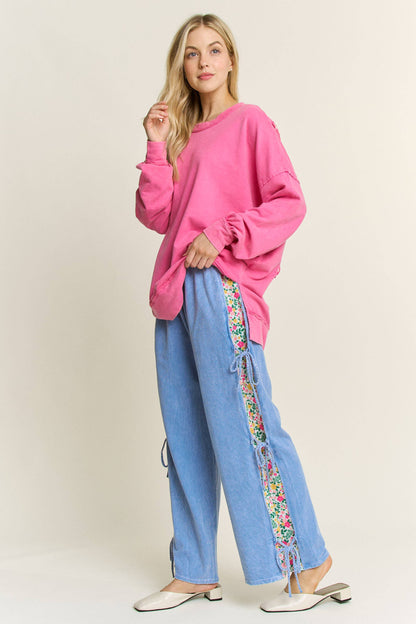 Mineral Wash Butterfly appliques Top
