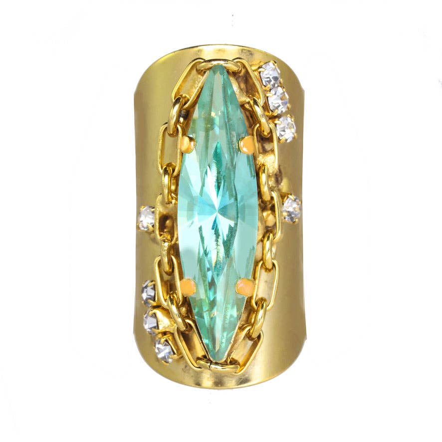 Navi Ring in Aqua Champagne