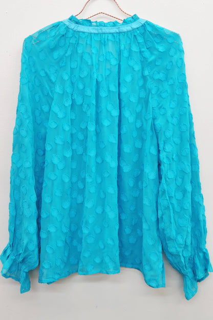 Aqua Teal Maven Blouse