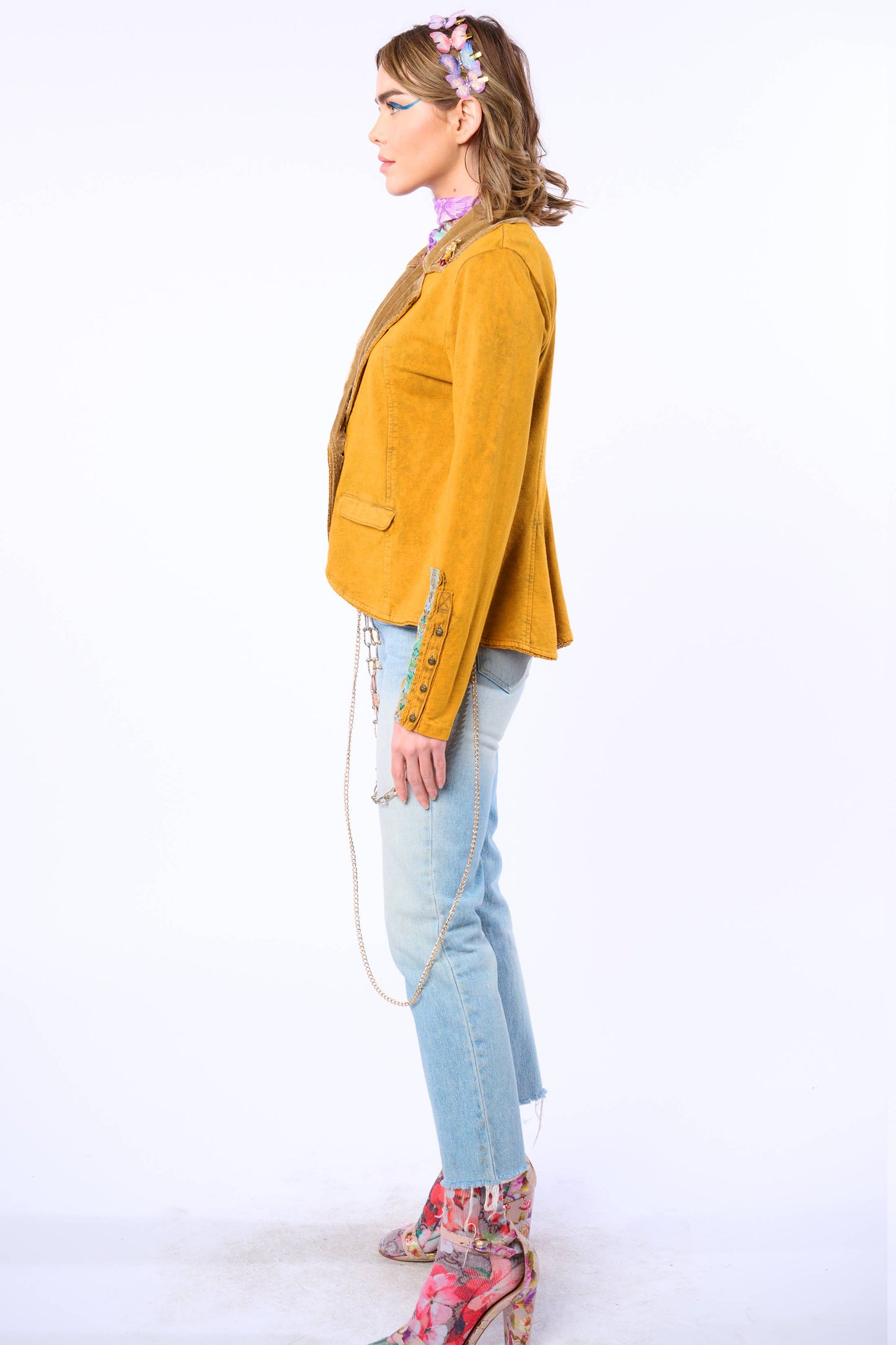 Juliet French Terry Blazer | Hand-beaded Jacket | Button-Up