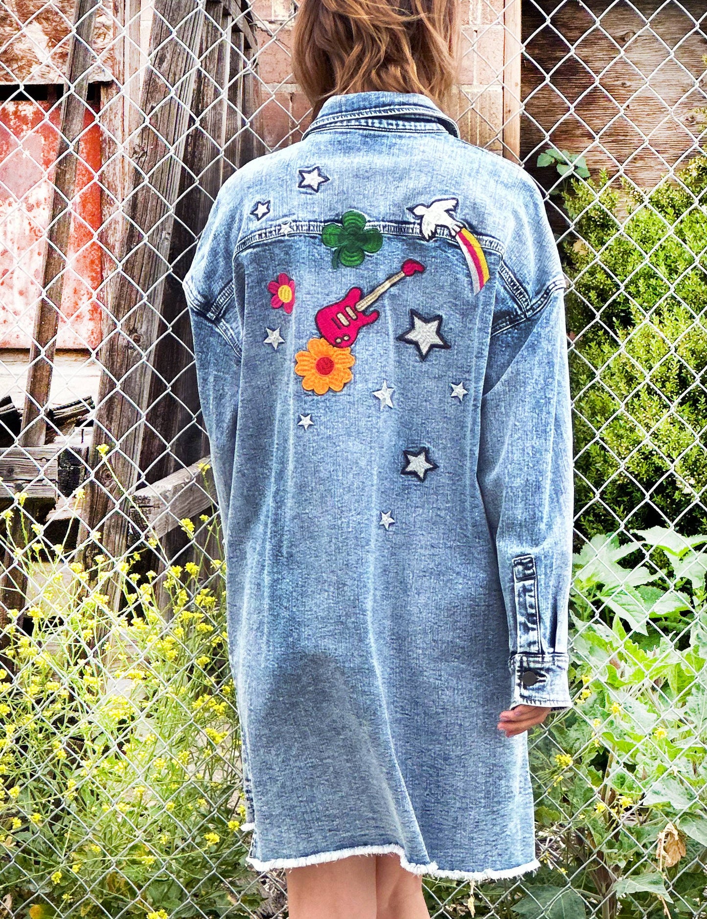 Festival Embroidered Denim Dress