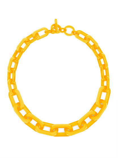 Colorful Resin Cable Link Collar Necklace