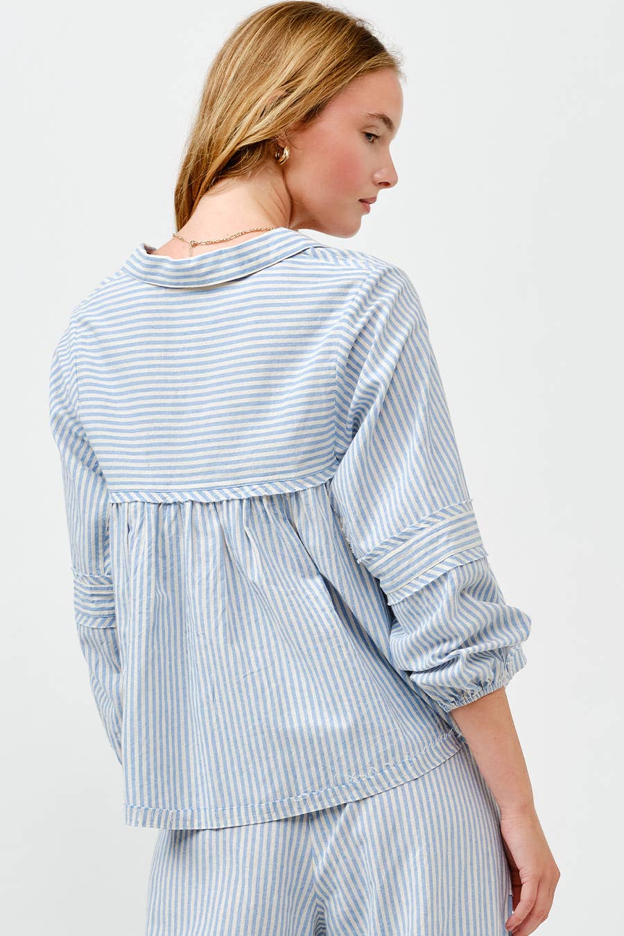 Striped Bubble Blouse Top