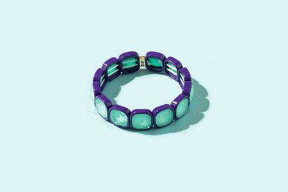Enamel Stretch Bracelet - Earth Tone Colors - Asst Styles
