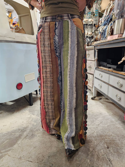 Bust Your Button Patchwork Pants