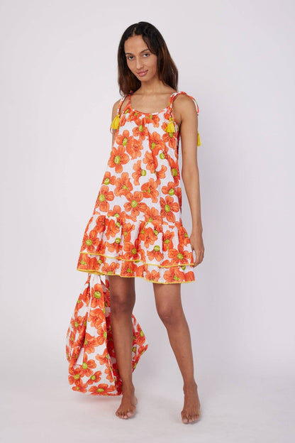 Dress Red Floral Spring