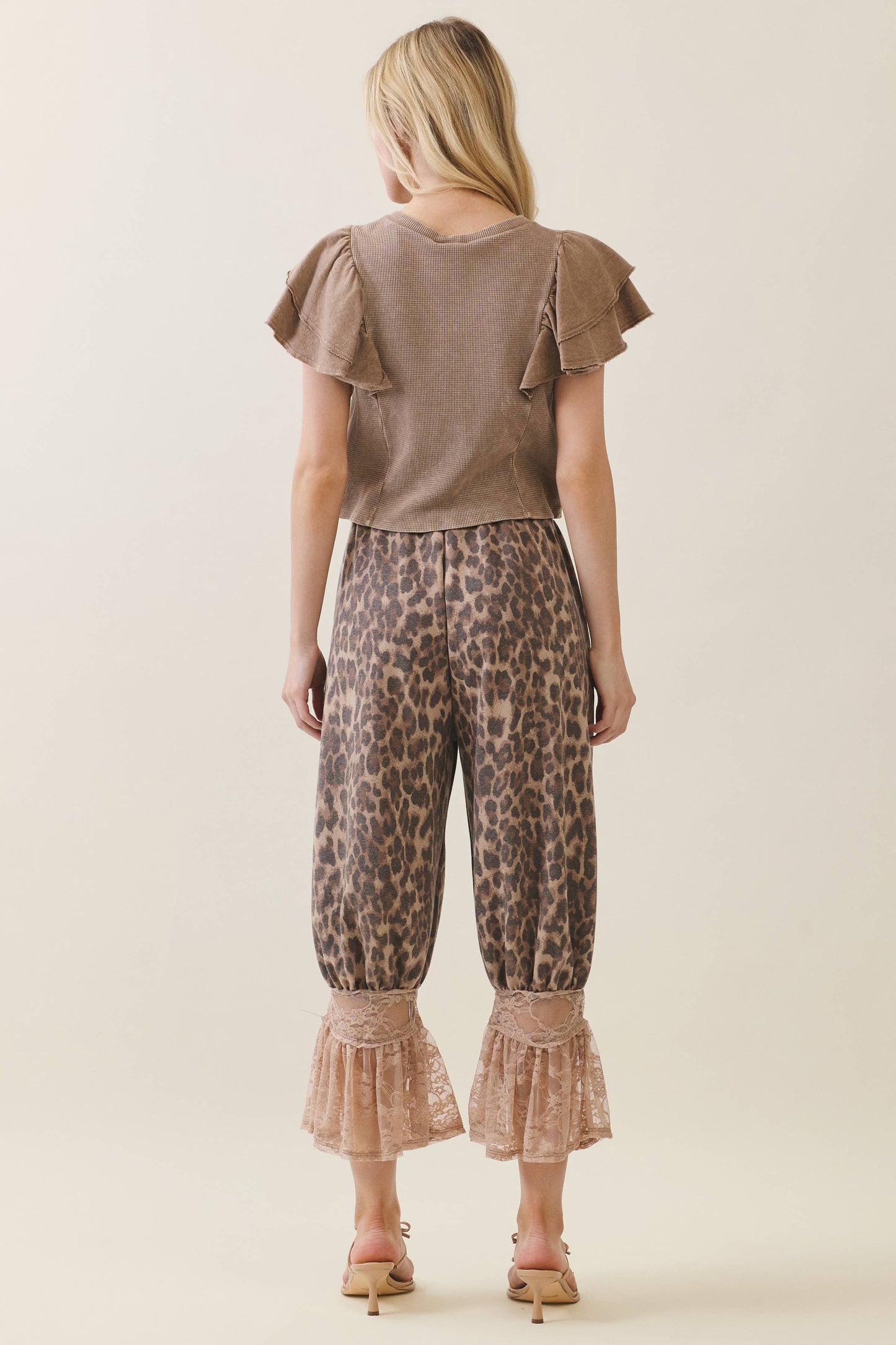 Leopard Print Lace Bloomer Pants