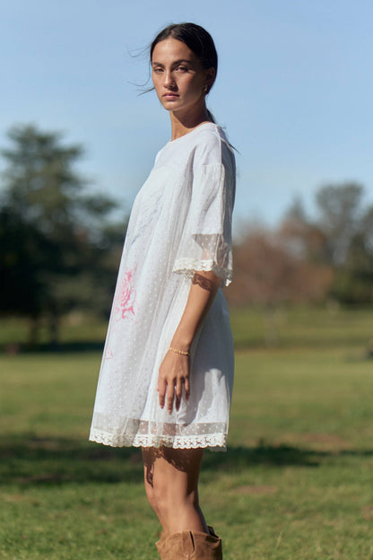 POLKA DOT CHERUB MESH LAYERED DRESS