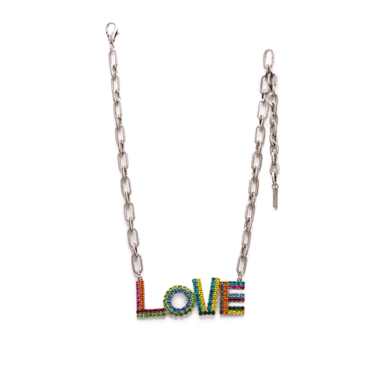 LA LA LOVE Necklace in Antique Silver