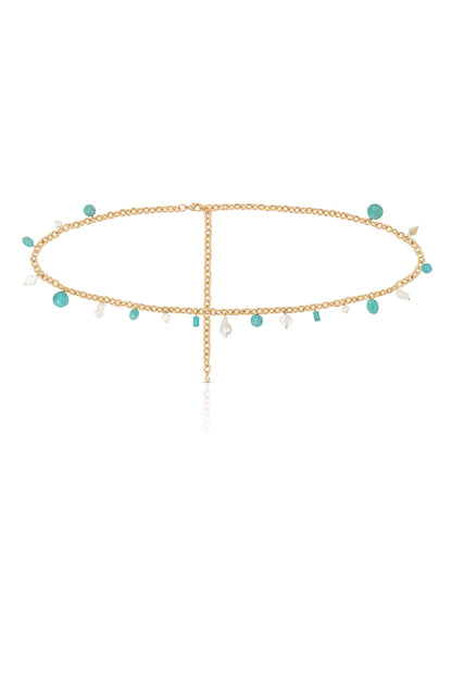 Tropical Turquoise and Pearl Waist Chain
