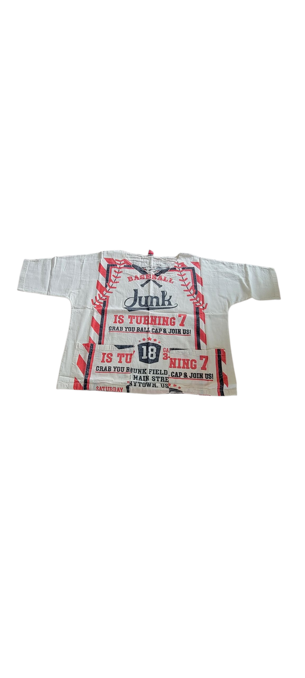 Flour Sack Vintage Print ShortSleeveTop-Baseball