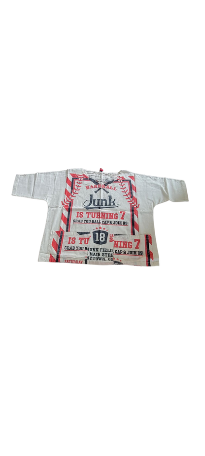 Flour Sack Vintage Print ShortSleeveTop-Baseball