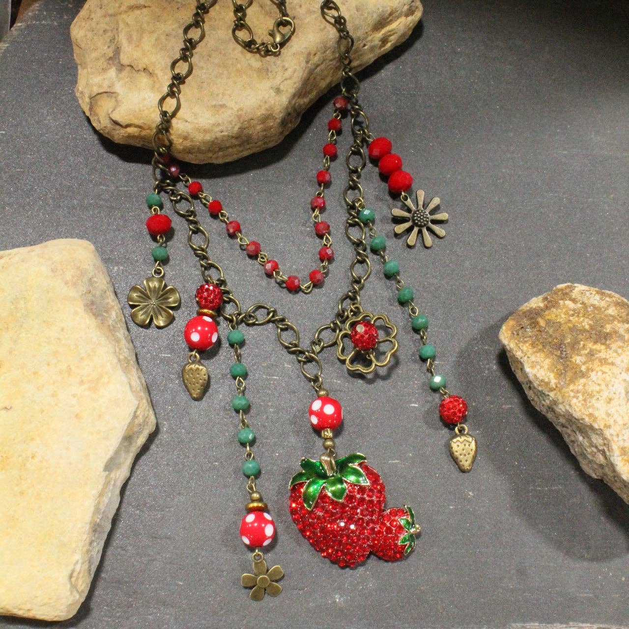 Strawberry Patch Charm'd Necklace