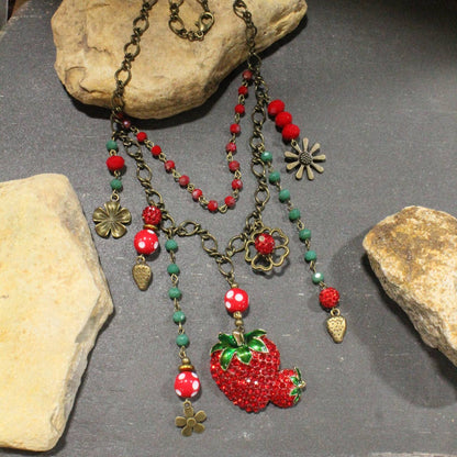 Strawberry Patch Charm'd Necklace