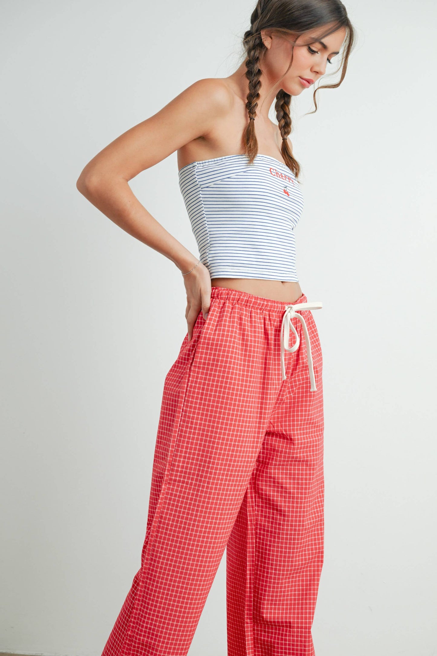 Striped Cherry Tube Top