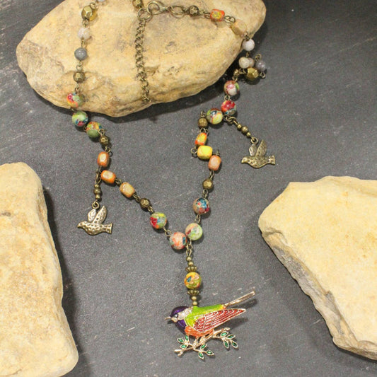 Song Bird Beauty Multi-color Necklace