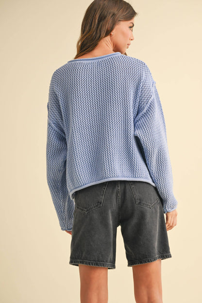 FLAG KNITTED CROCHET SWEATER TOP