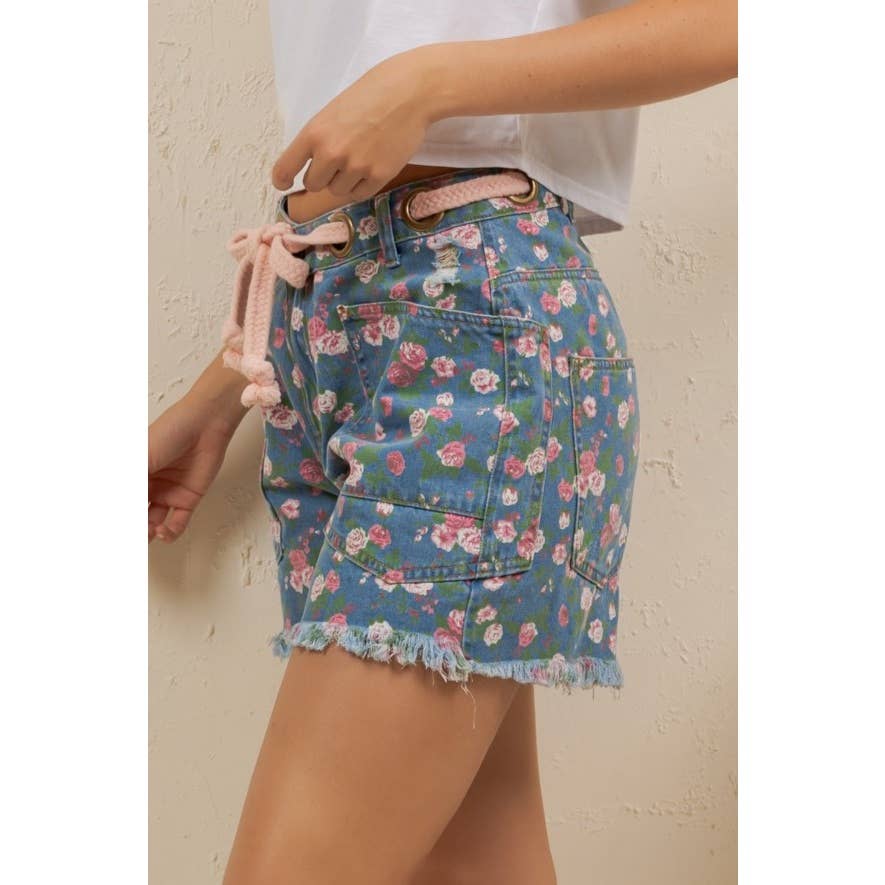 ROSE GARDEN DENIM SHORTS