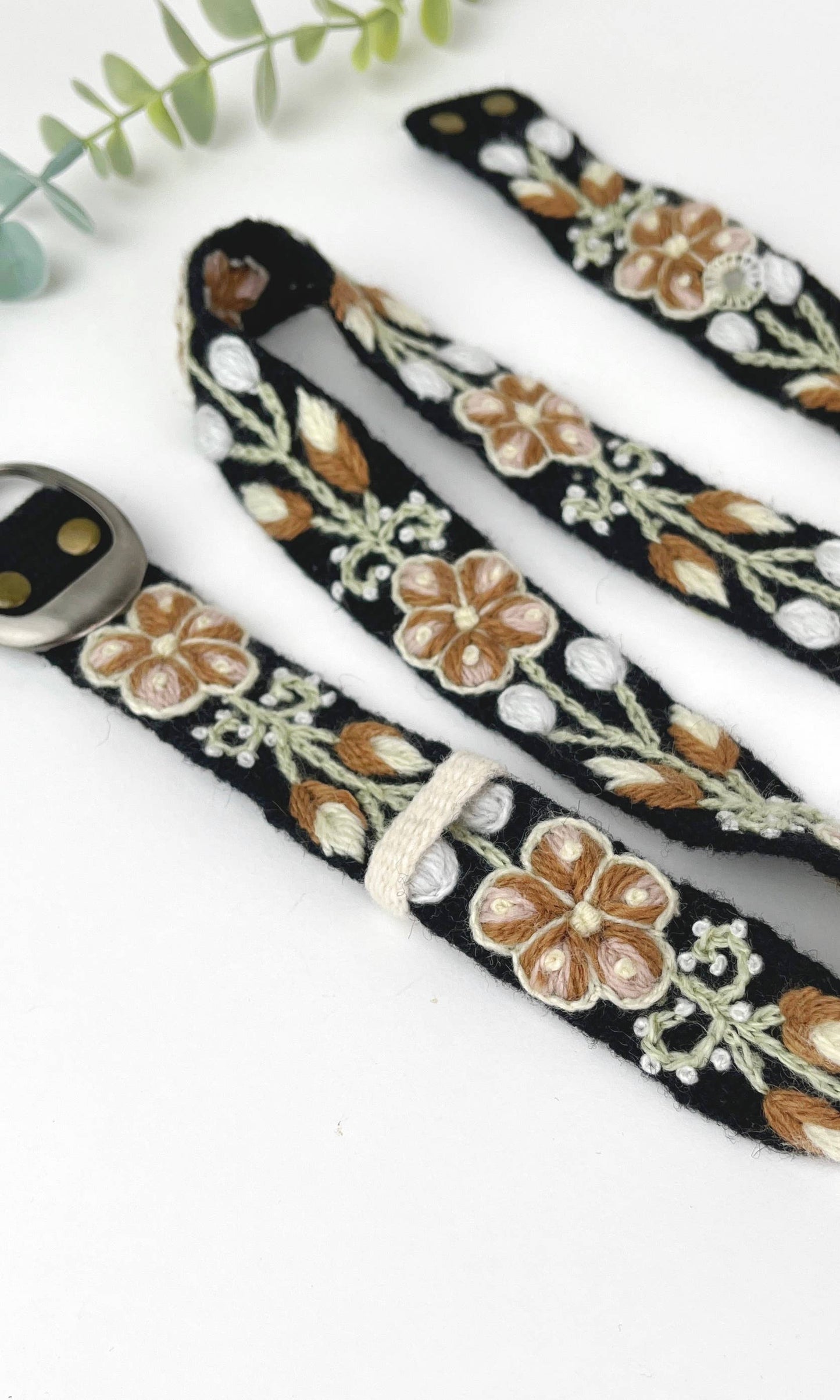 Cafecito Skinny Embroidered Belt