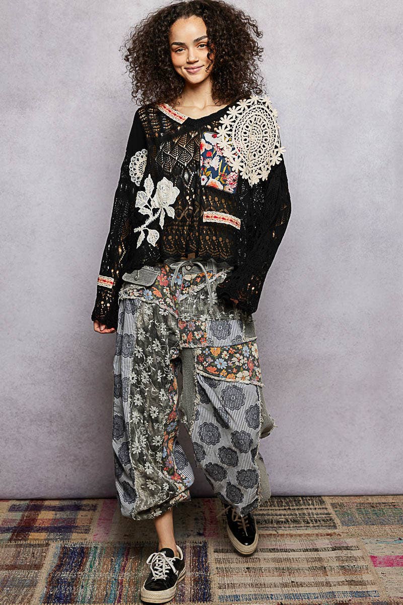 V-neck Long Sleeve Oversized Fit Summer Sweater Top