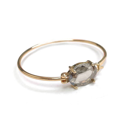 High Quality Glass Crystal Oval Stone Cuff Metal Bangle