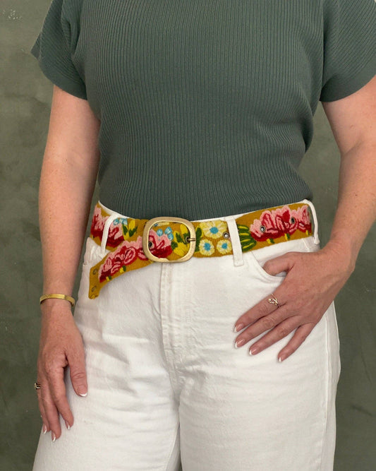 Embroidered Wool Belt