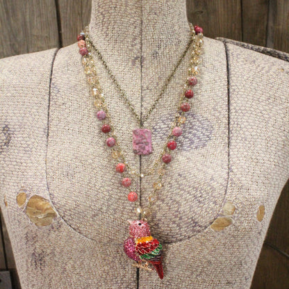 Spread Your Wings Raspberry Necklace Set